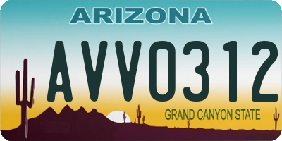 AZ license plate AVV0312