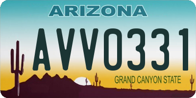 AZ license plate AVV0331
