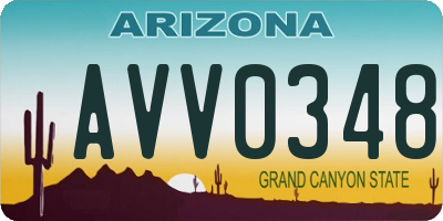 AZ license plate AVV0348