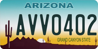 AZ license plate AVV0402