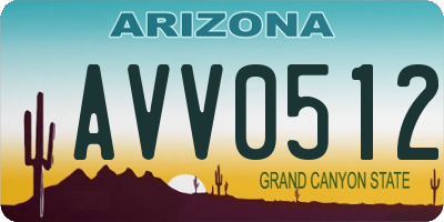 AZ license plate AVV0512