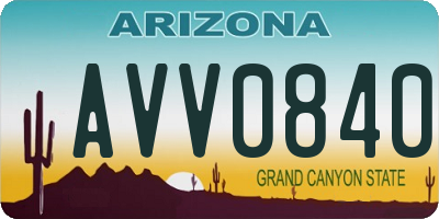 AZ license plate AVV0840
