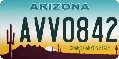 AZ license plate AVV0842