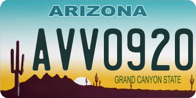 AZ license plate AVV0920