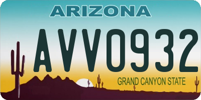 AZ license plate AVV0932