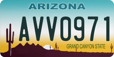 AZ license plate AVV0971