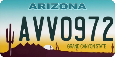 AZ license plate AVV0972