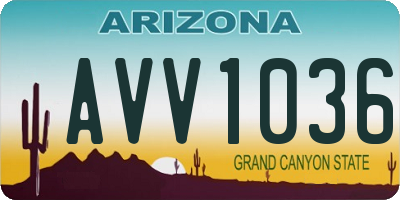 AZ license plate AVV1036