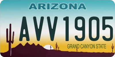 AZ license plate AVV1905
