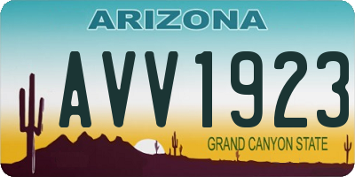 AZ license plate AVV1923