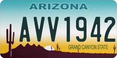AZ license plate AVV1942