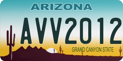 AZ license plate AVV2012