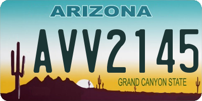 AZ license plate AVV2145