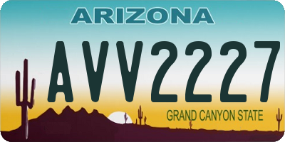 AZ license plate AVV2227