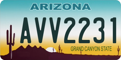 AZ license plate AVV2231
