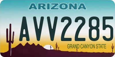 AZ license plate AVV2285