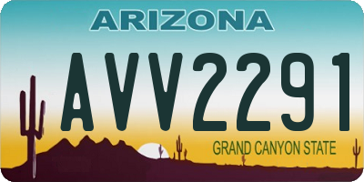 AZ license plate AVV2291