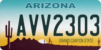 AZ license plate AVV2303