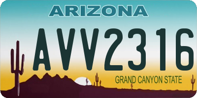 AZ license plate AVV2316