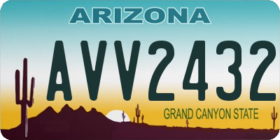 AZ license plate AVV2432