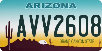 AZ license plate AVV2608