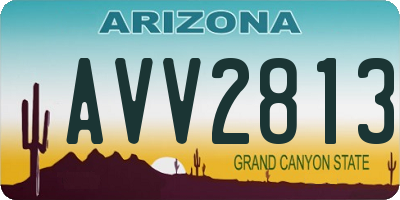 AZ license plate AVV2813