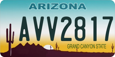 AZ license plate AVV2817