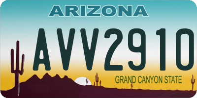 AZ license plate AVV2910