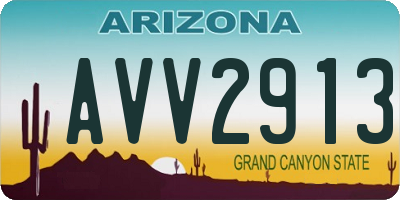 AZ license plate AVV2913