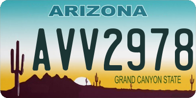 AZ license plate AVV2978