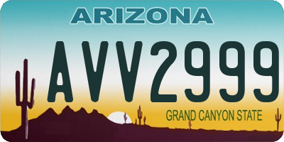 AZ license plate AVV2999