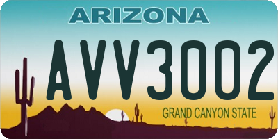 AZ license plate AVV3002