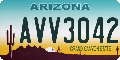 AZ license plate AVV3042