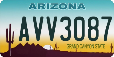 AZ license plate AVV3087