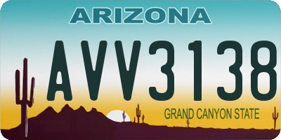 AZ license plate AVV3138