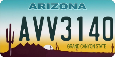 AZ license plate AVV3140