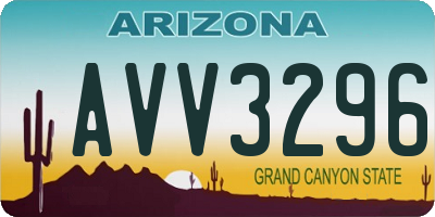 AZ license plate AVV3296