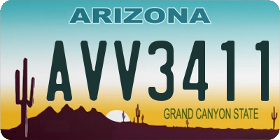 AZ license plate AVV3411