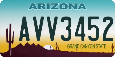 AZ license plate AVV3452
