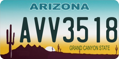 AZ license plate AVV3518