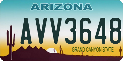 AZ license plate AVV3648