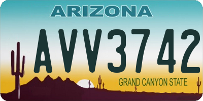 AZ license plate AVV3742
