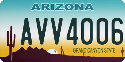 AZ license plate AVV4006