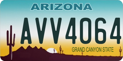 AZ license plate AVV4064