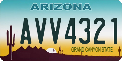 AZ license plate AVV4321