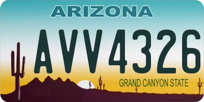 AZ license plate AVV4326