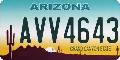 AZ license plate AVV4643