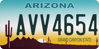 AZ license plate AVV4654