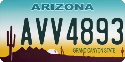 AZ license plate AVV4893