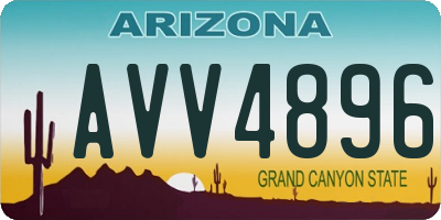 AZ license plate AVV4896